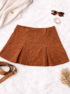 ModCloth Size 22 Rust Corduroy Mini Skirt A-Line Plus Size